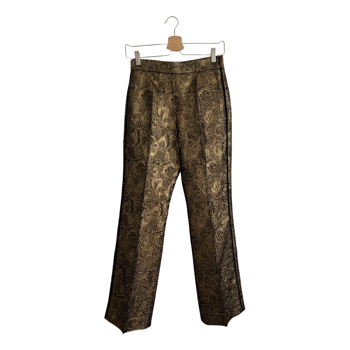 Cloth trousers Sandro Gold size 36 FR 